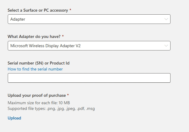 My Surface Pro 7 will not connect to my Microsoft Wireless Display ...