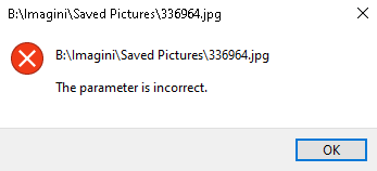 How can I fix ''The Parameter Is Incorrect'' on Windows 10 - Microsoft Q&A
