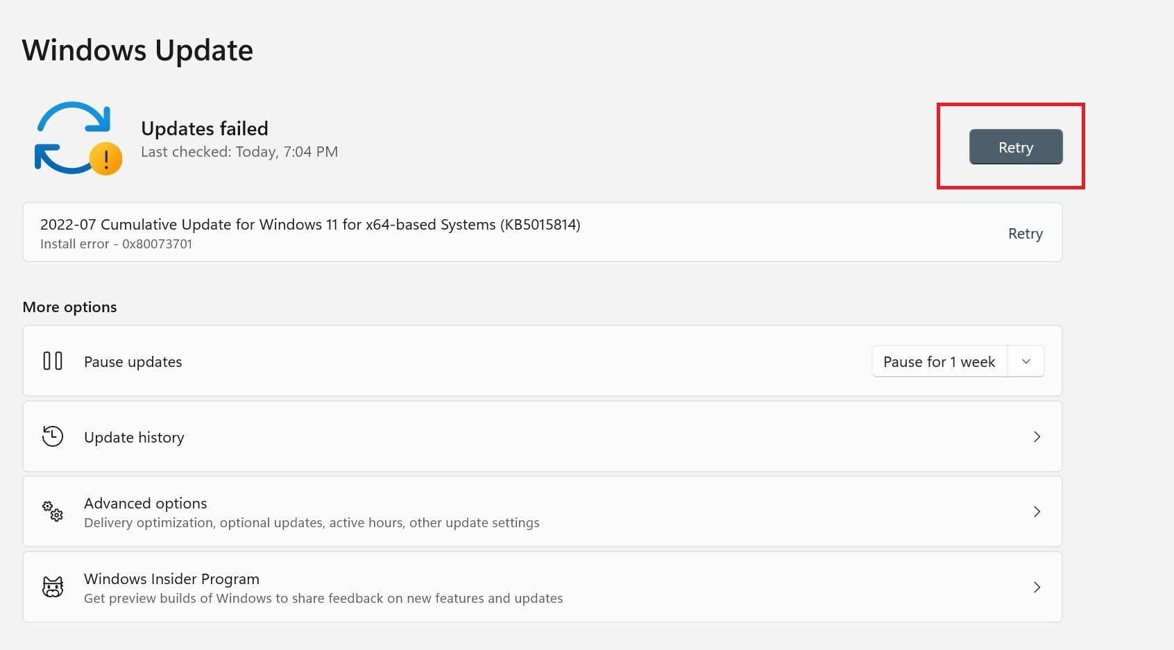 My windows (11) update isn't working - Microsoft Q&A