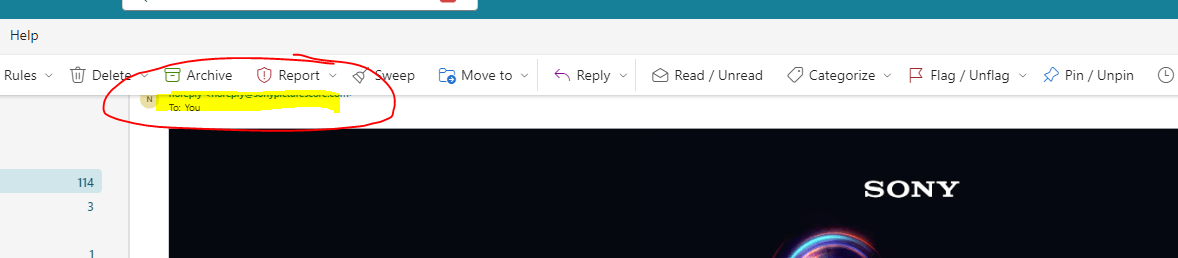 Outlook.com | Classic/Simplified Ribbon overlays/hides part of the ...