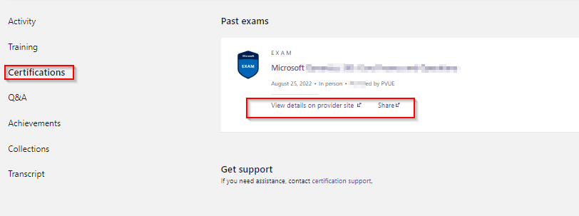 I am unable to download my Microsoft certificate under certifications ...