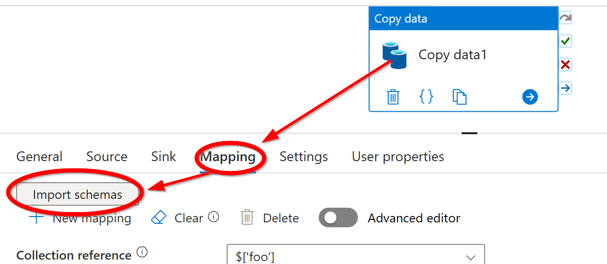 Import schema to mapping