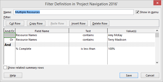 What's wrong with multiple filter in MS Project? - Microsoft Q&A
