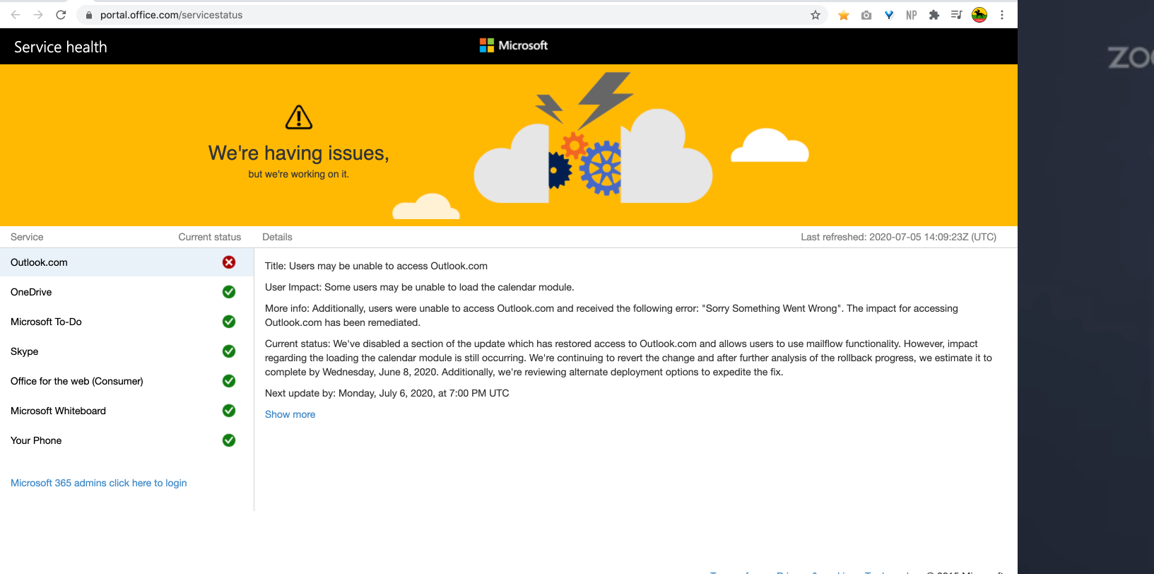Outlook.com in a browser - 