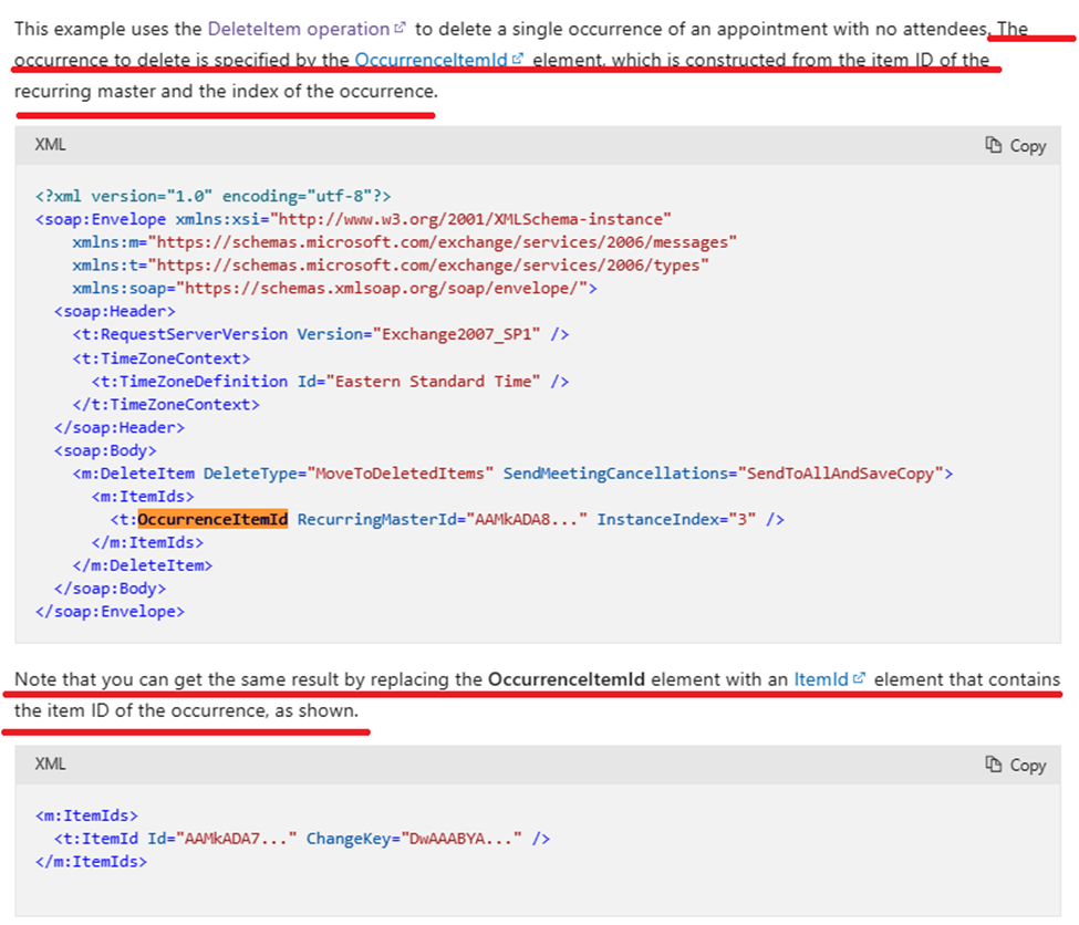 Deleting occurrence of recurring series deletes the whole series in EWS ...