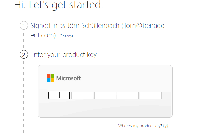 Office 365 license key. - Microsoft Q&A