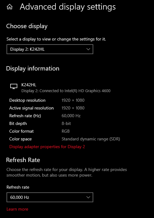 Computer showing ghost display as Display 1. And my connected monitor ...