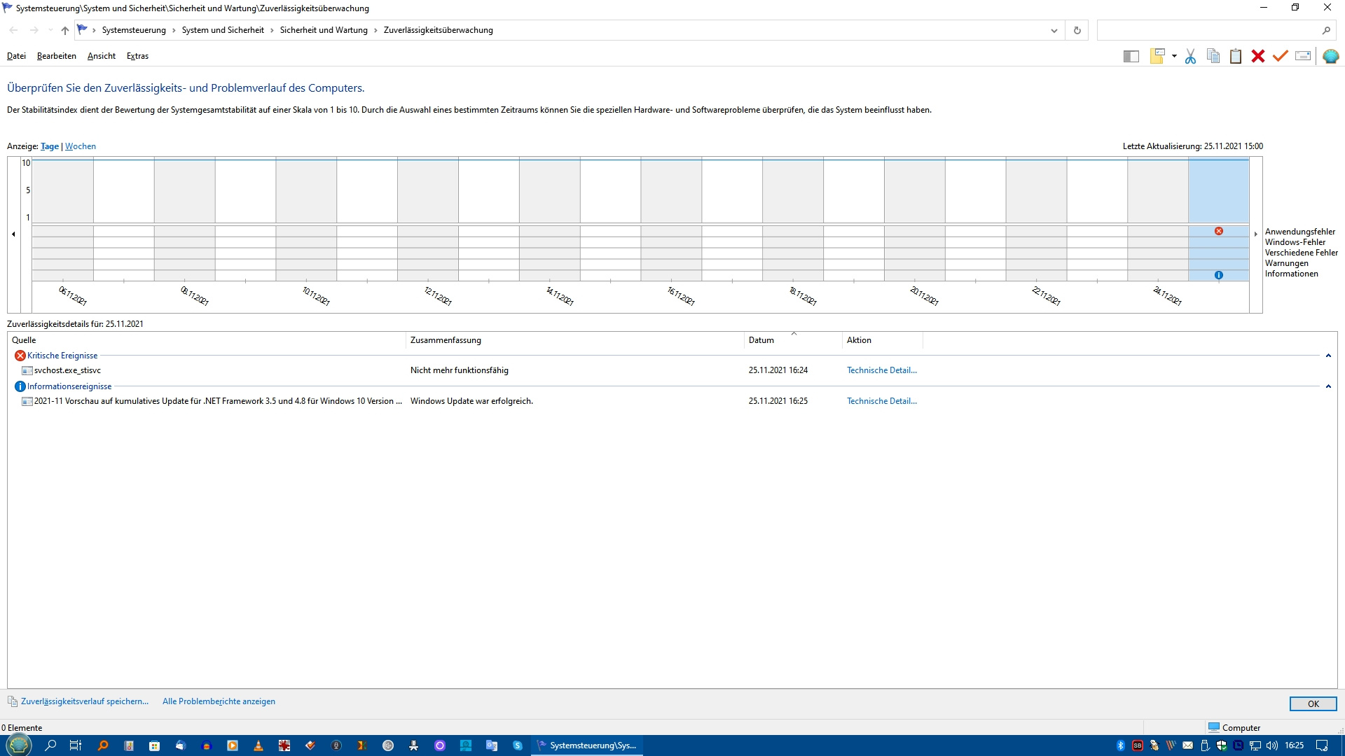 Zuverlässigkeitsverlauf Windows 10 - Microsoft Q&A