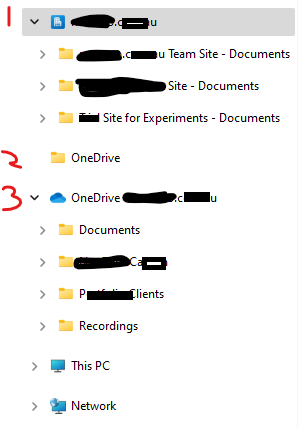 Why do I have 3 different OneDrive folders/icons in my file explorer ...