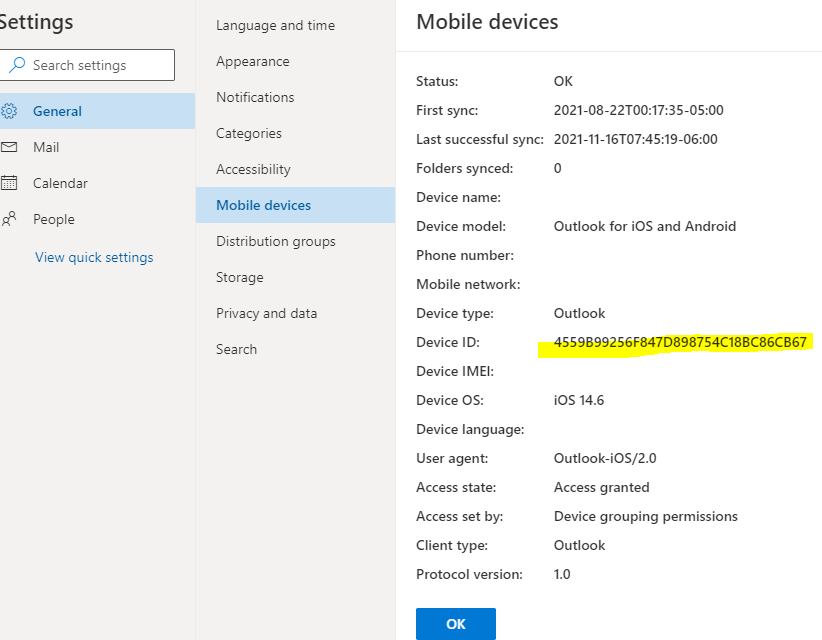 Mobile Device Attached to Outlook - Microsoft Q&A
