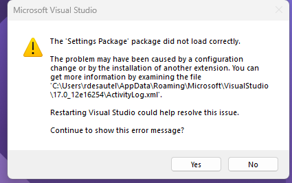 Visual Studio 2022 Community Project not load solution - Microsoft Q&A