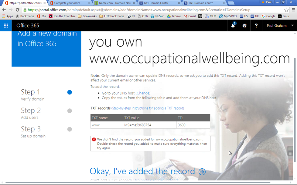 Office 365 Domain Verification - Microsoft Q&A