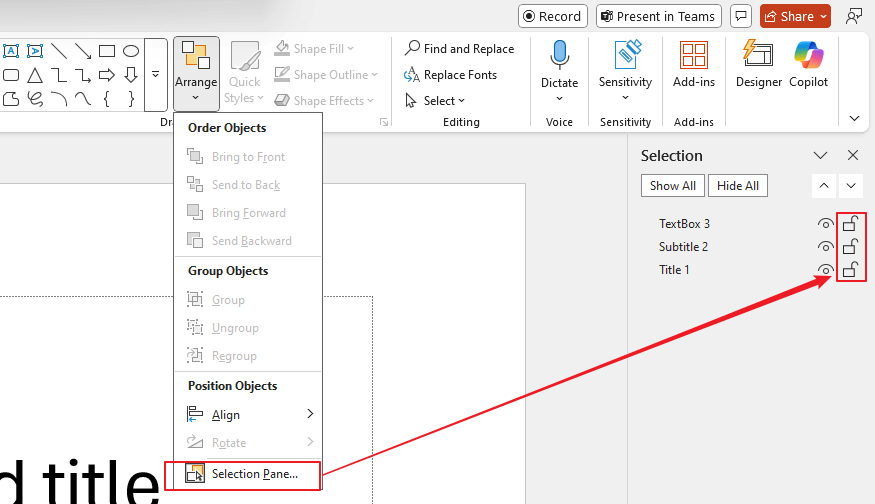 Why after I updated the PPT version, the lock function in the selection ...