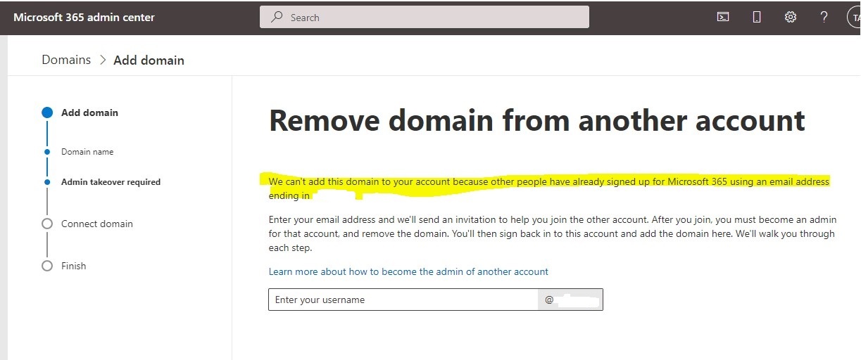 Cannot add other domain into M365 - Microsoft Q&A