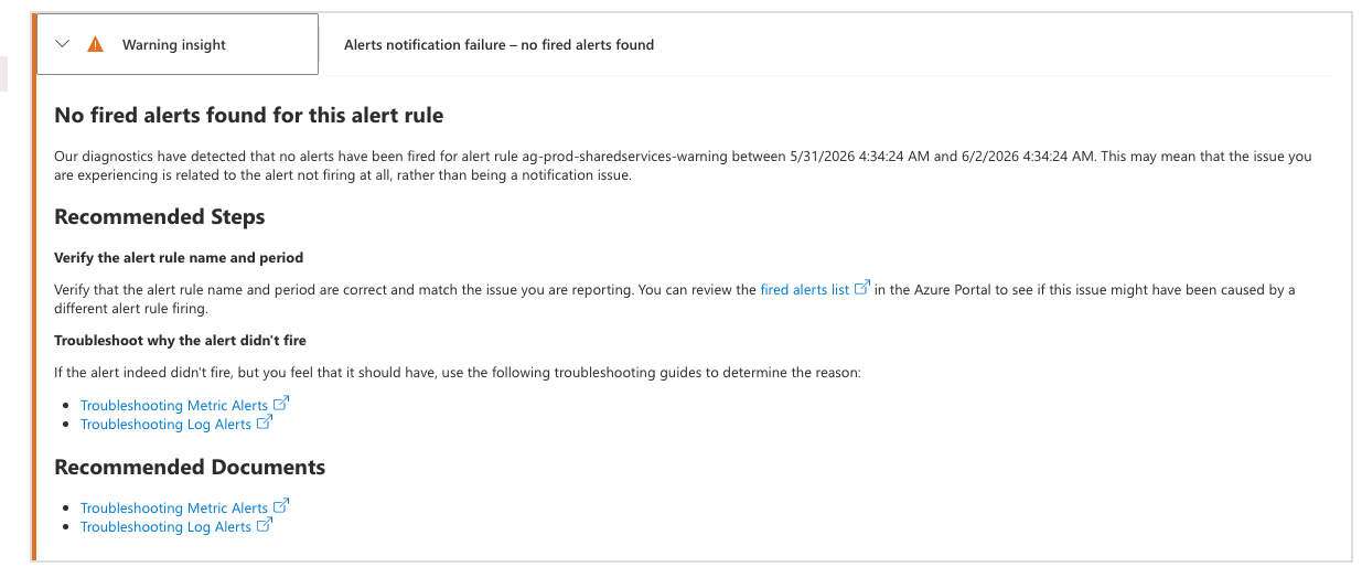 Azure alert action group did not send email - Microsoft Q&A