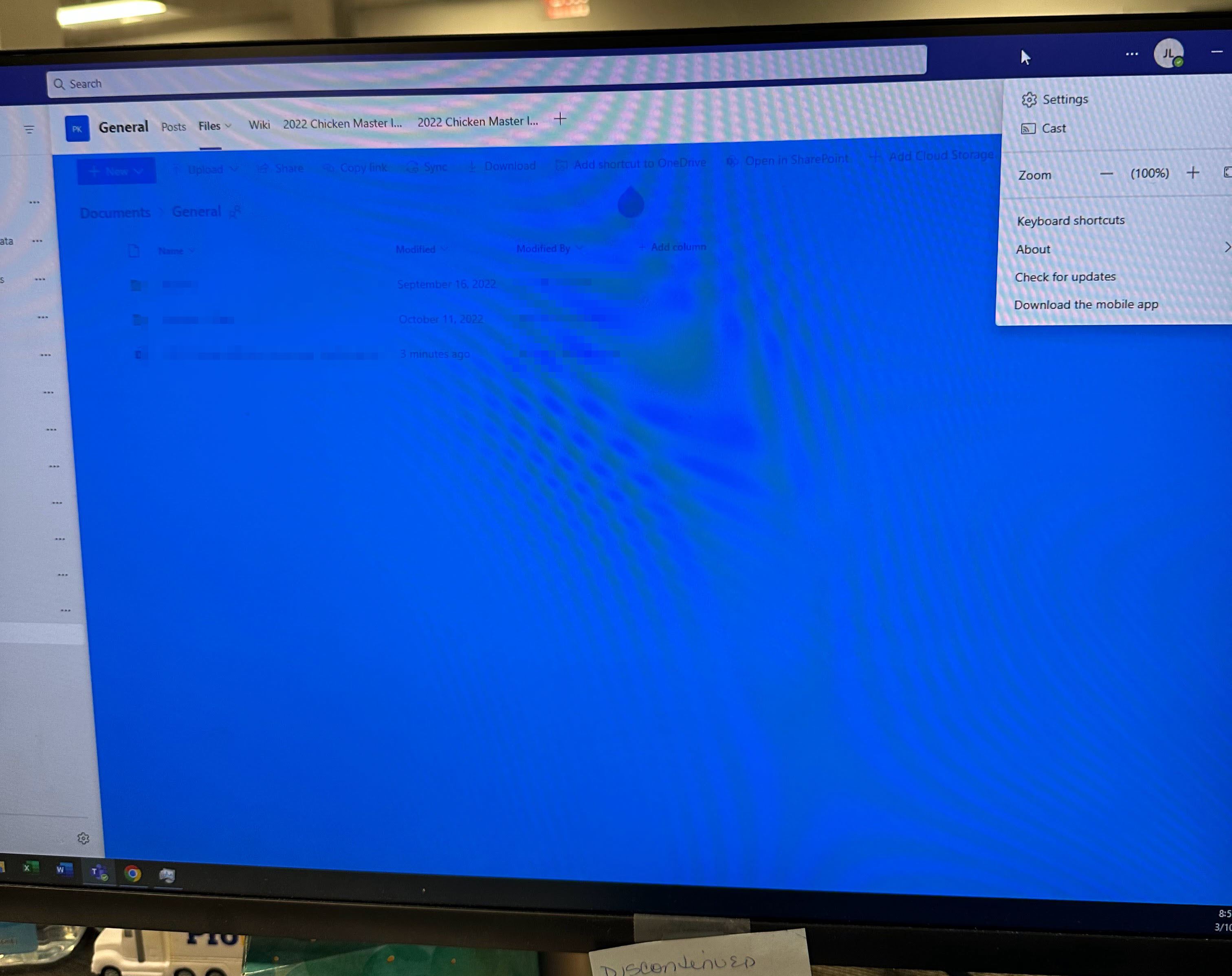 Partial blue or gray screen in Teams Microsoft Q A