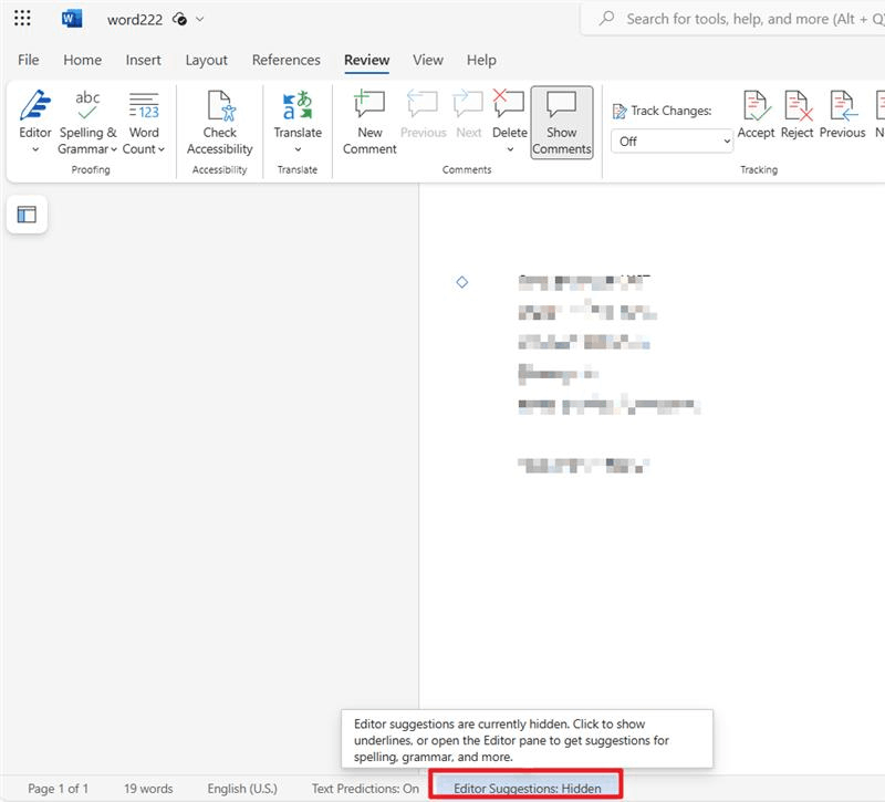 Turn off "Perspective" in Word online editor - Microsoft Q&A
