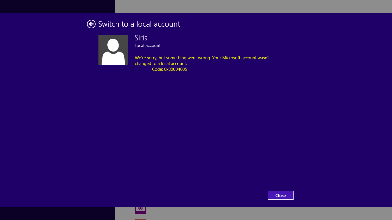 Change Microsoft account to Local account Windows 8.1 - Microsoft Q&A