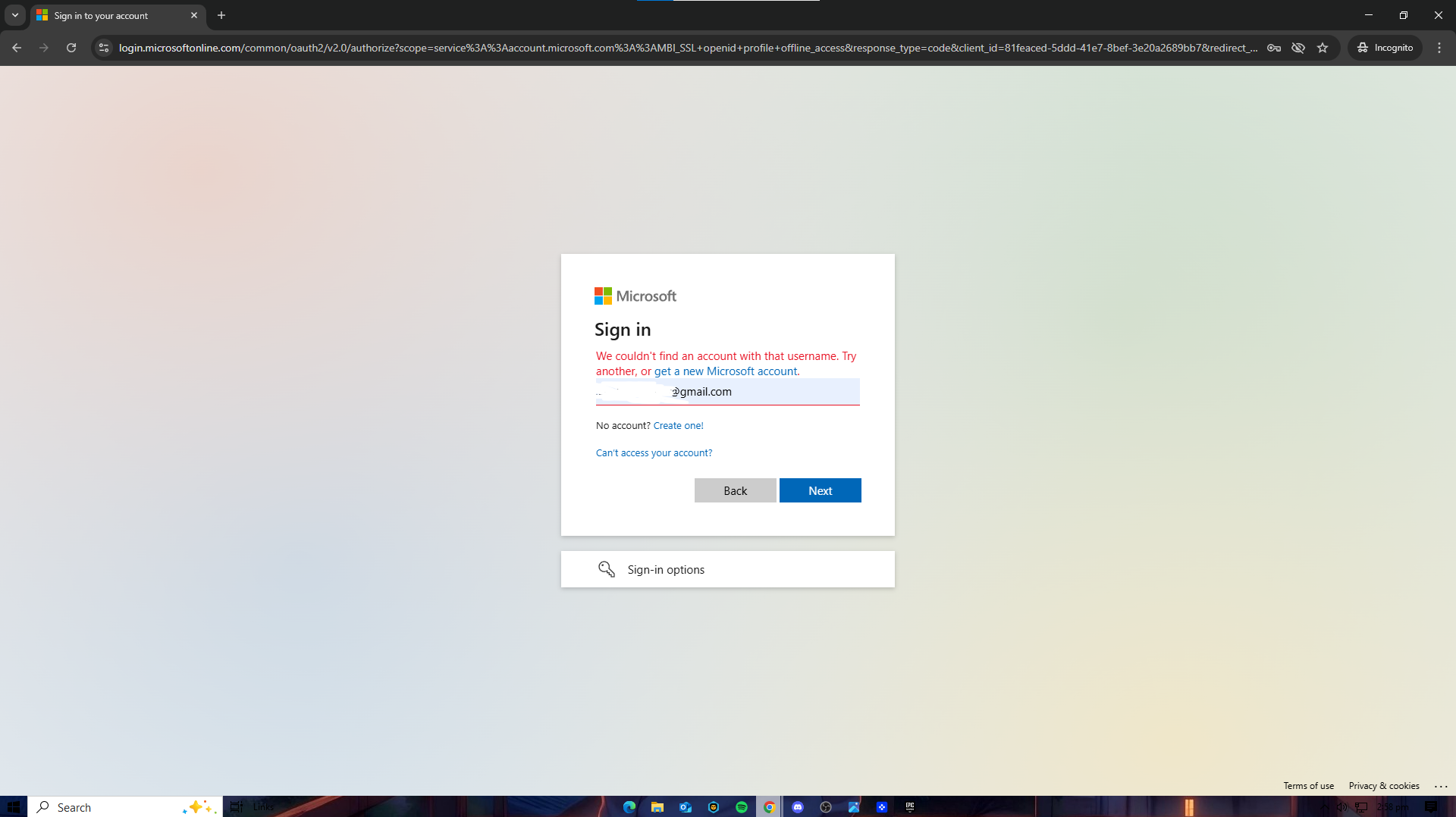 sign in it says my acc does not exist - Microsoft Q&A