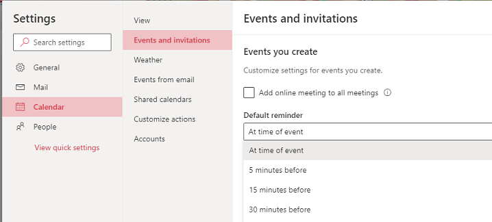 Is there a way to turn off the required default reminders in Outlook ...
