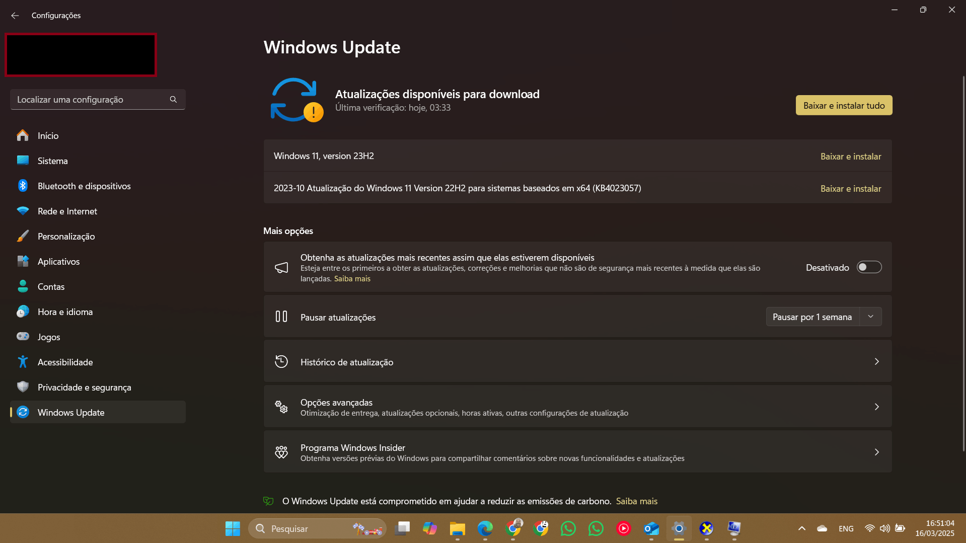 Por que o meu Windows 11 não está atualizando para o 24h2, mesmo o ...