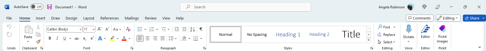Options at top of screen - Microsoft Q&A