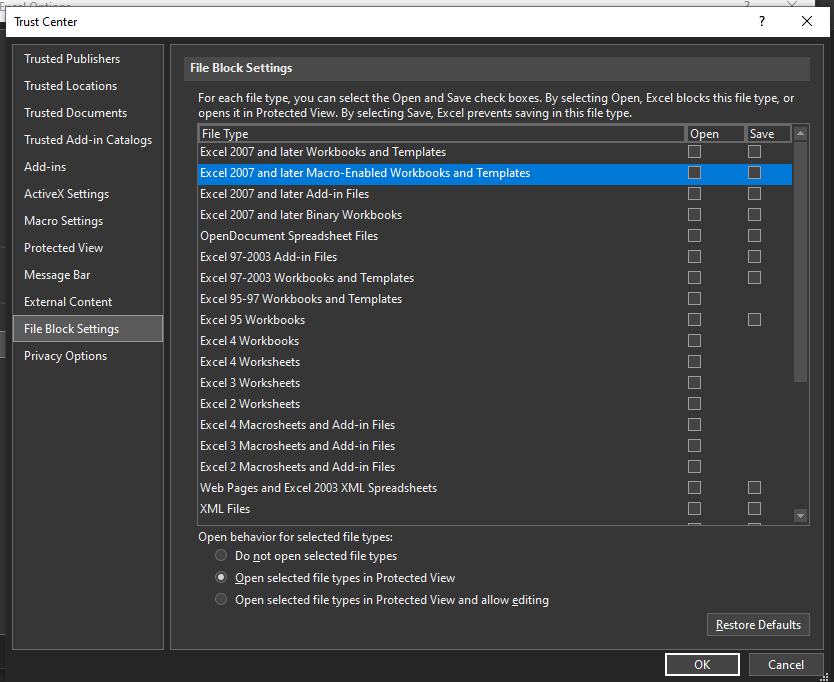 Open Macro enabled spreadsheet in Excel - Microsoft Q&A