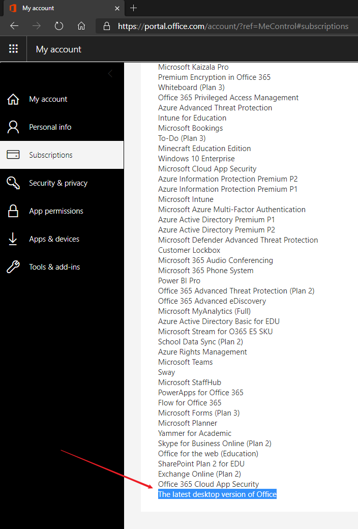 "Install Office 365" does not appear on my account - Microsoft Q&A