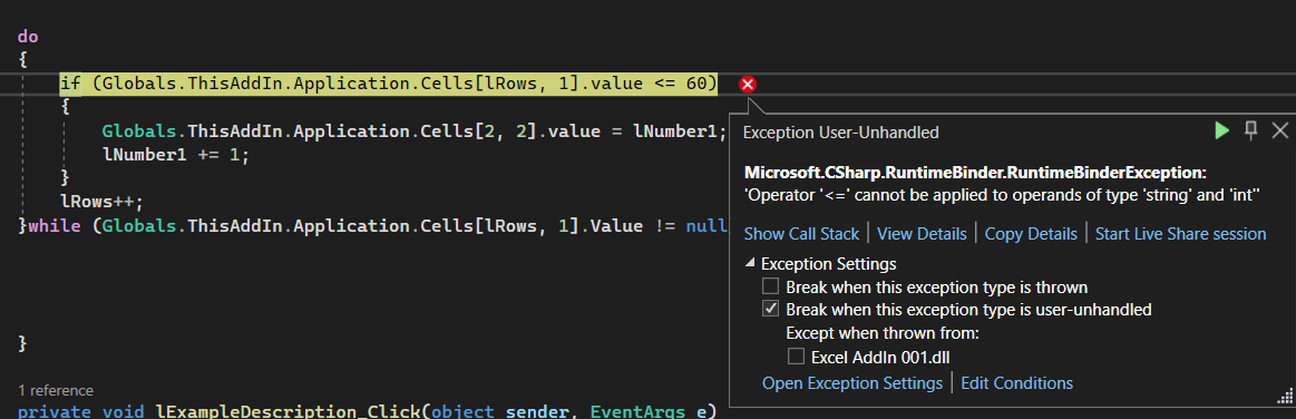 Comparison Operator Errors - Microsoft Q&A