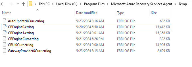 MARS temp folder log