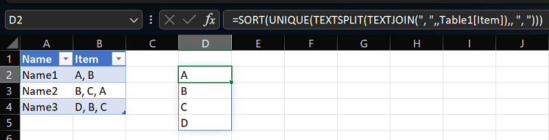 Split text by delimiter and create unique list - Microsoft Q&A