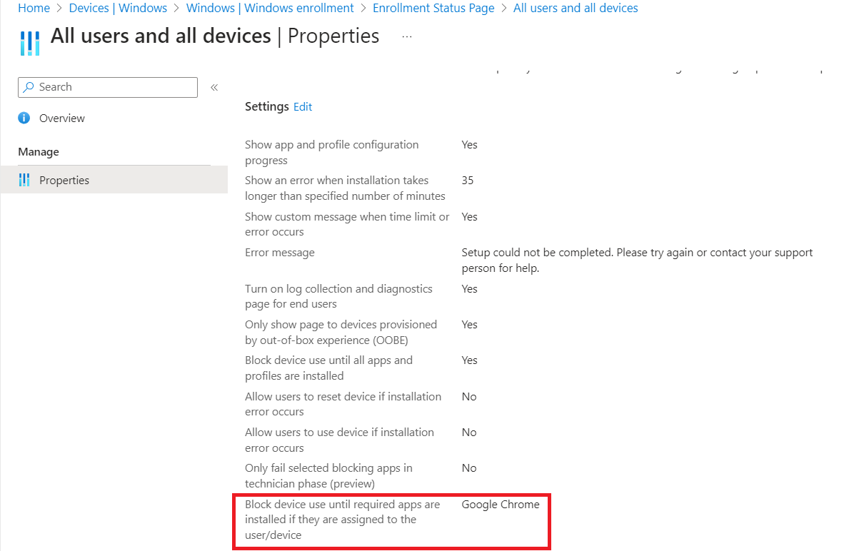 What could be reason to fail the device enrollment to Intune via