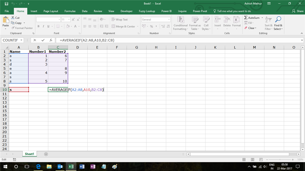 AVERAGEIF Function failed to retrieve average of a multiple columns ...