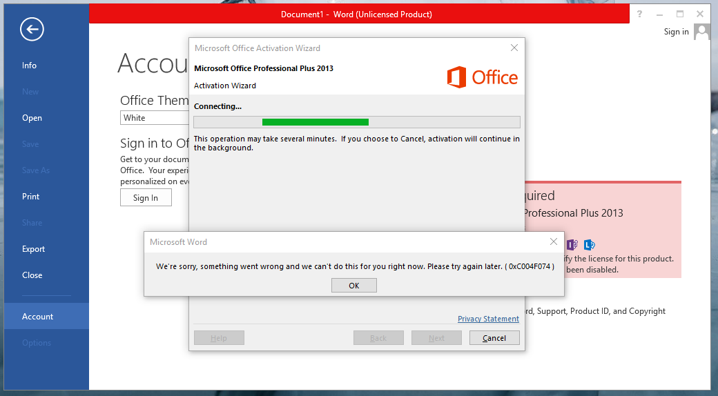 Unable to get to activation page to put in a product key - Microsoft Q&A