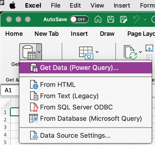 Power Query Mac option Get Data missing - Microsoft Q&A