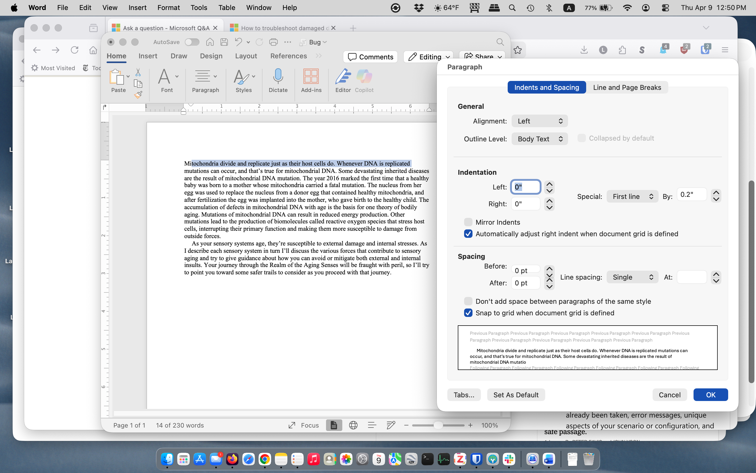 Leading indent not displaying properly on random paragraphs - Microsoft Q&A