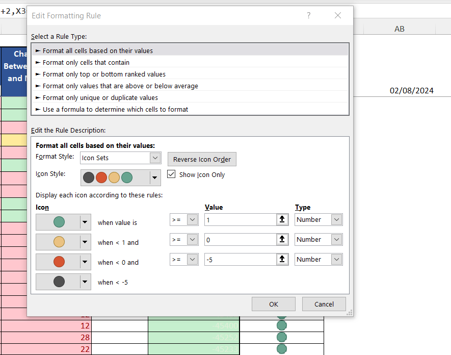 Conditional Formatting using Icon Sets with Dates - Microsoft Q&A