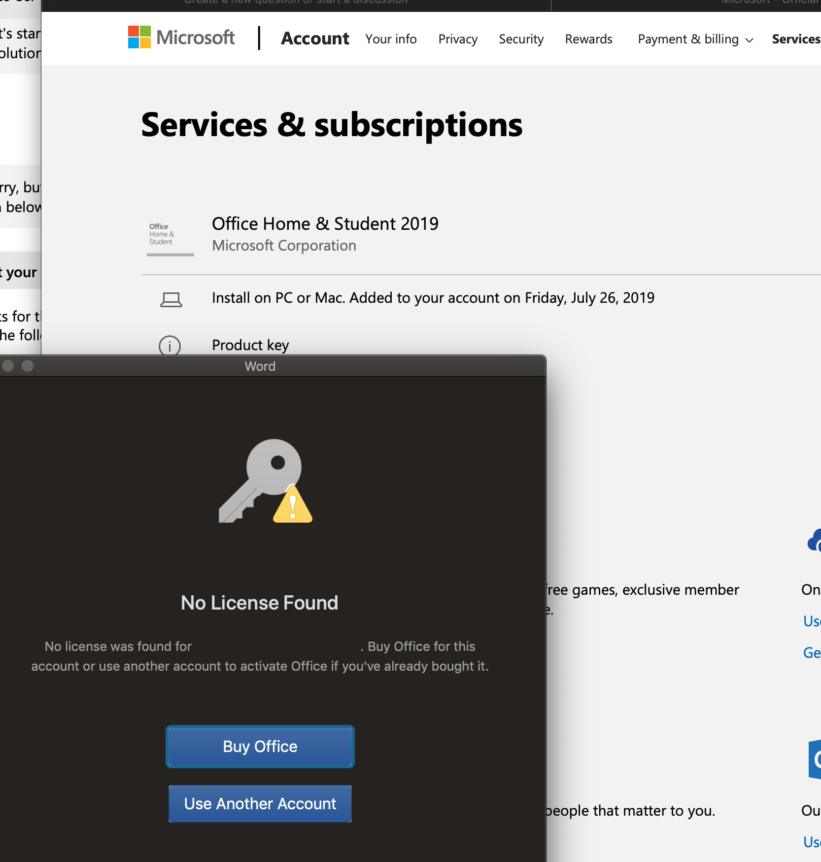 I can't activate my Microsoft Office Home and Student 2019 - Microsoft Q&A