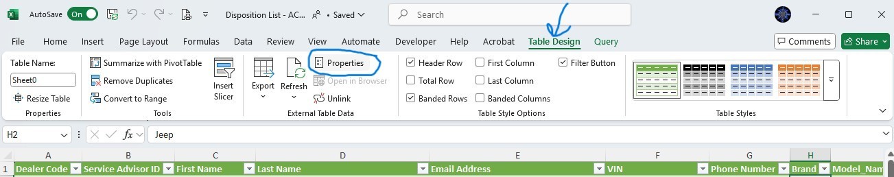 Cannot Change Table Design Options - Microsoft Q&A