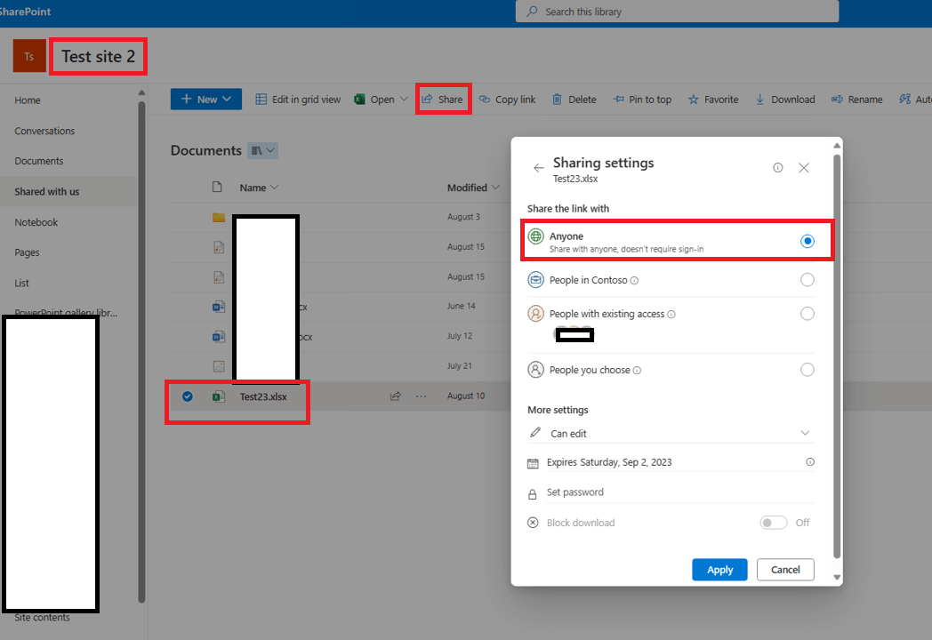 How do I enable sharing to "Anyone with link"? - Microsoft Q&A