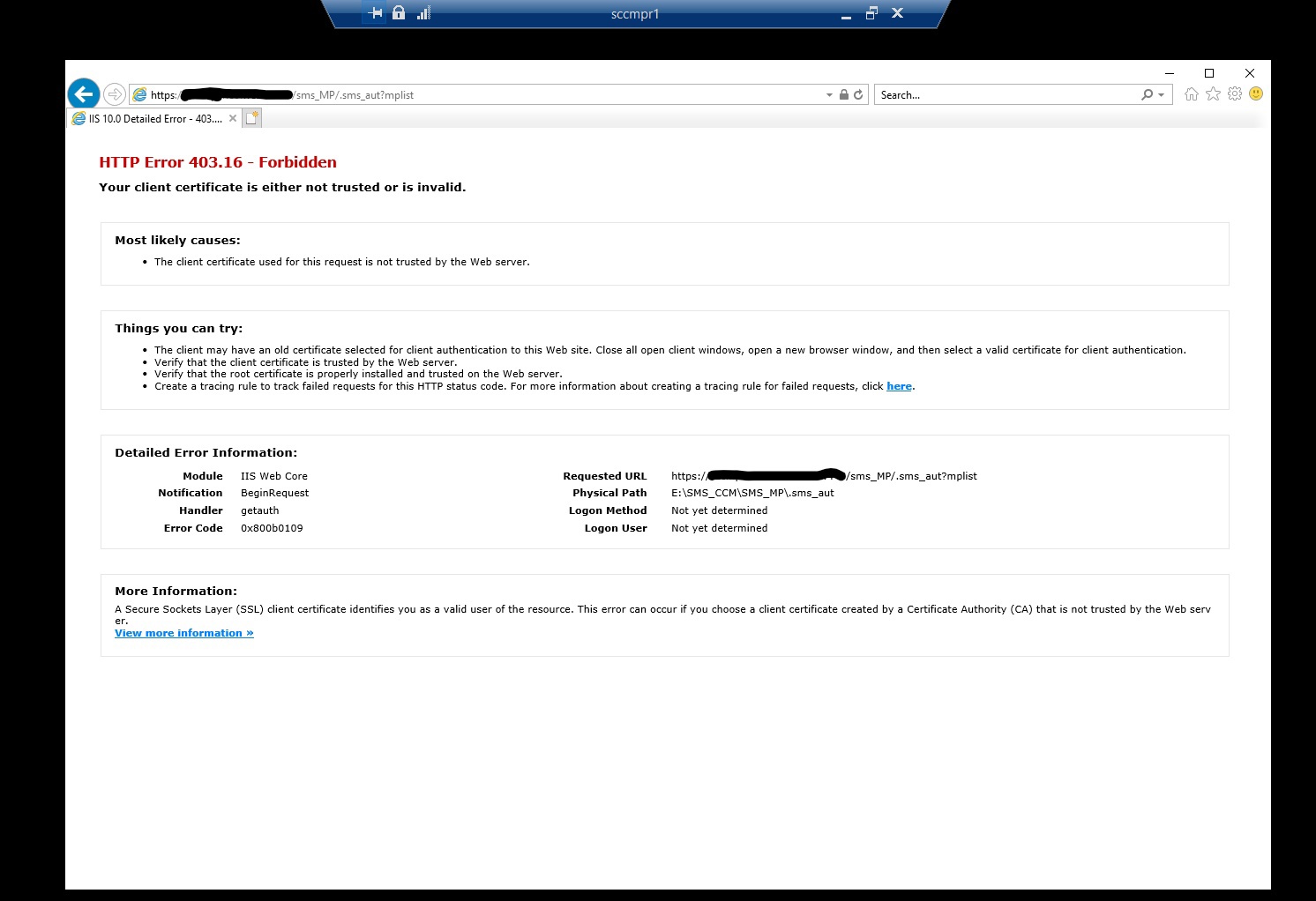 Inkedcertificate error MPLIST