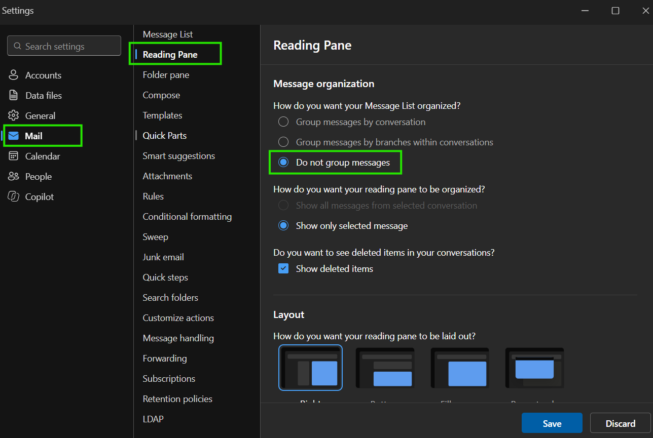 How to avoid individual responses from a group email from being hidden ...