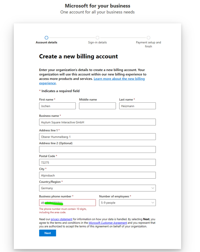 Cannot create MS Entra ID