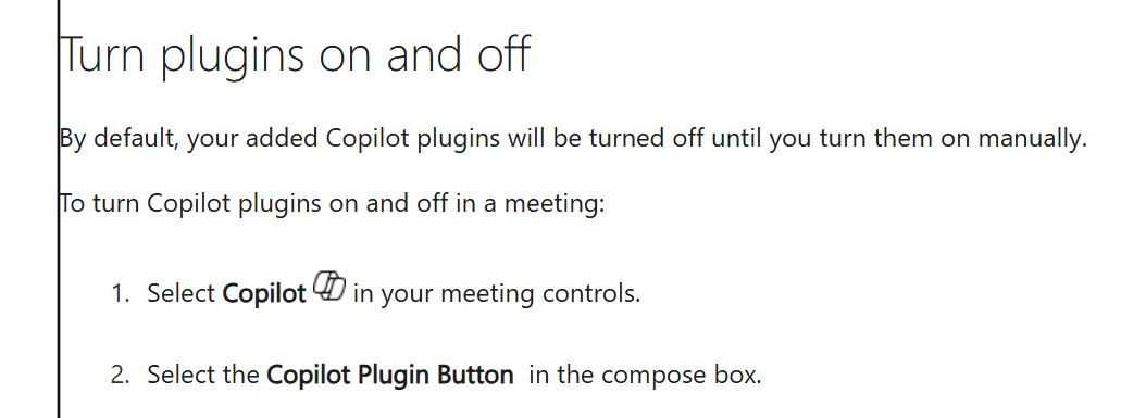 Copilot plugins in Microsoft Teams meetings are not available ...