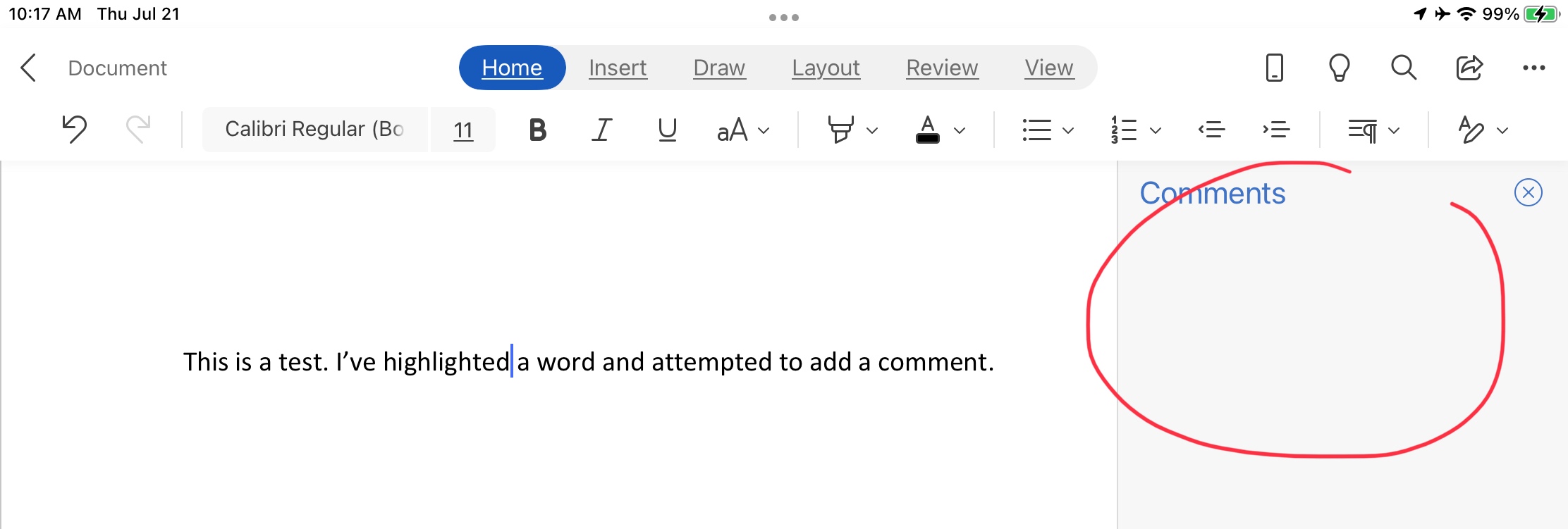 Comments no longer working in Word for iPad - Microsoft Q&A