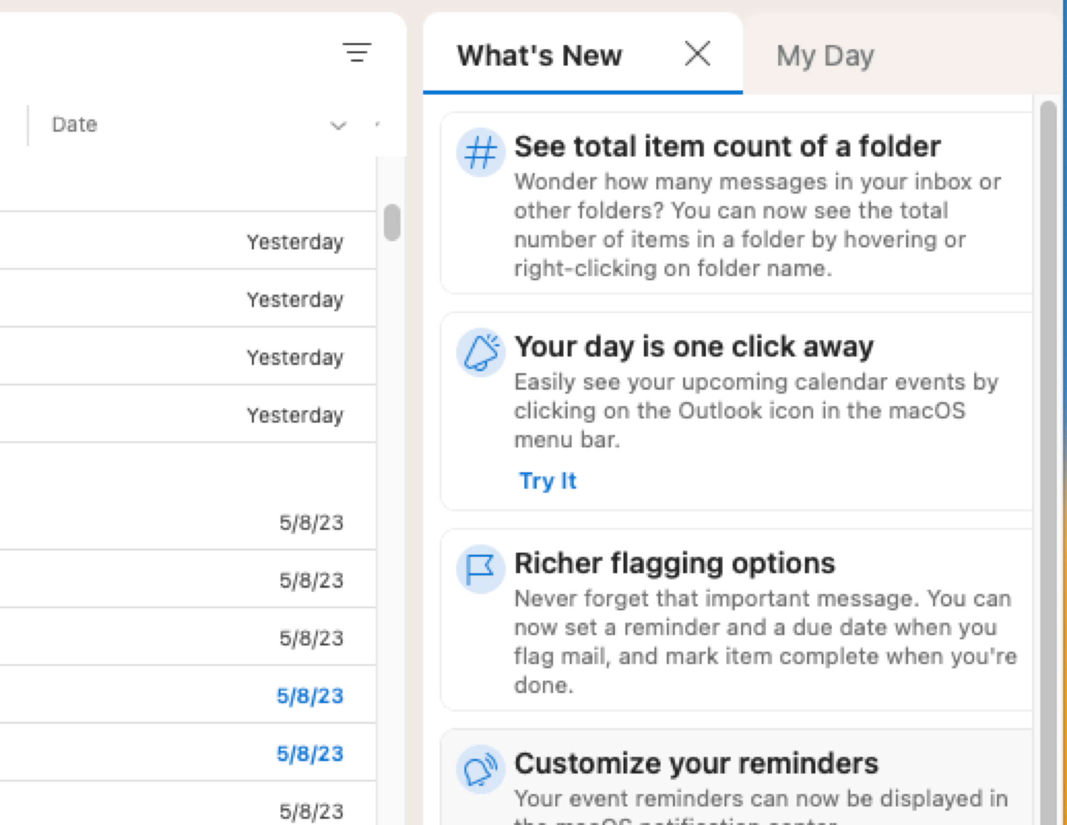 Outlook for Mac: Displaying Time and Date