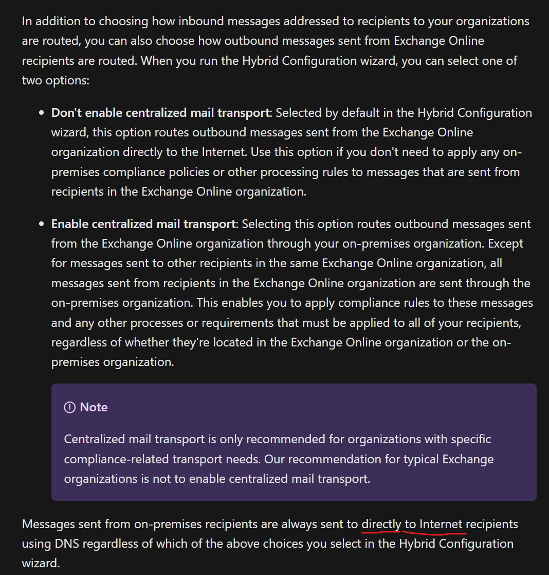 Internet-bound Transport routing in Exchange hybrid ! - Microsoft Q&A