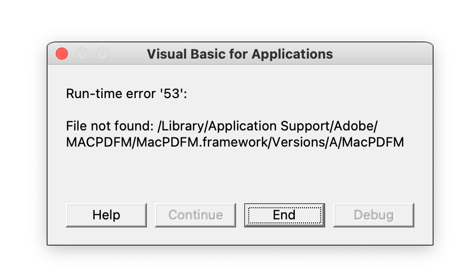 I get a "Run Time Error 53" when opening any Office App. - Microsoft Q&A