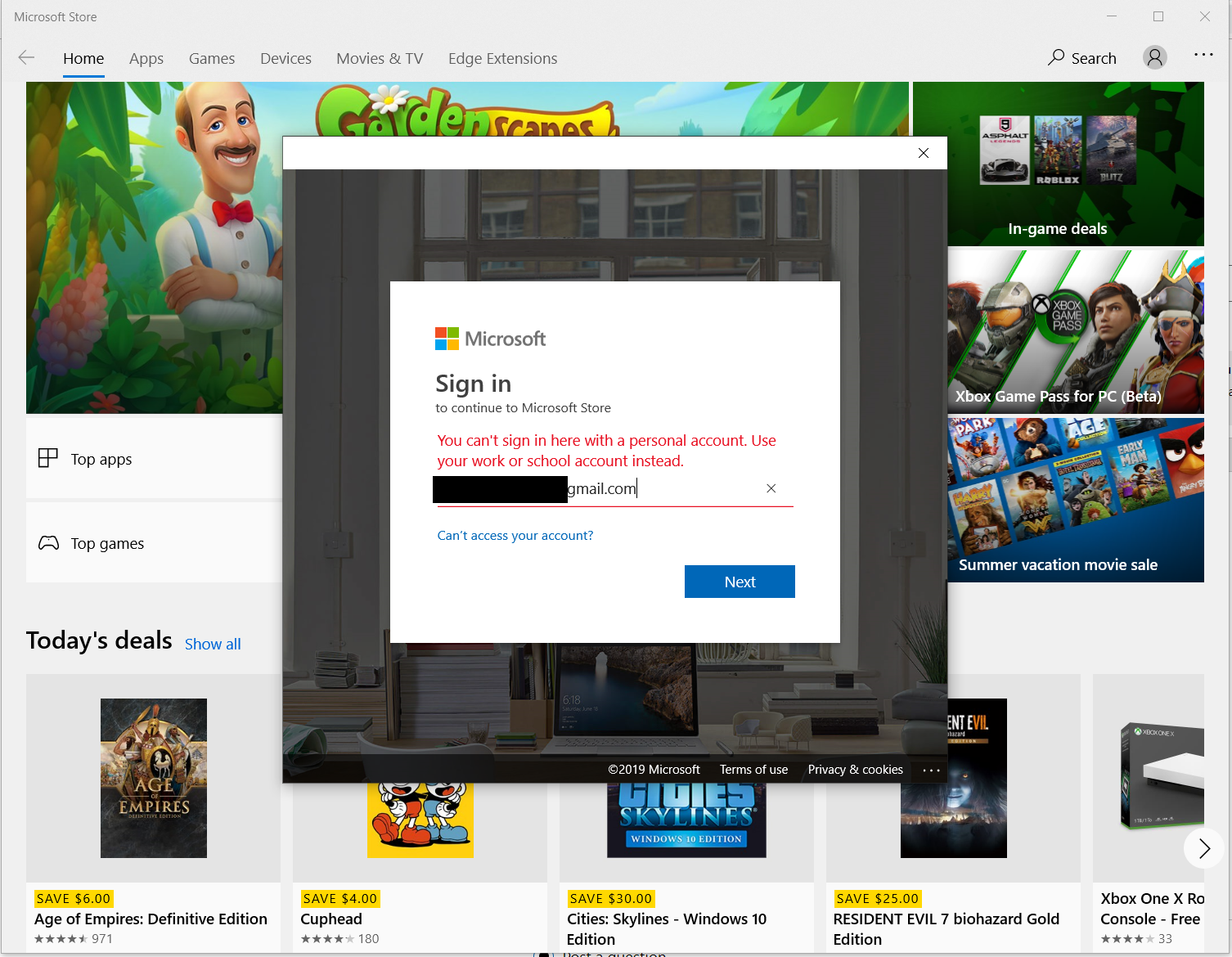 Can't log into Microsoft Store - Microsoft Q&A