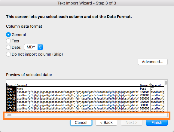Excel for Mac - When importing CSV I can't get the Import Wizard to ...